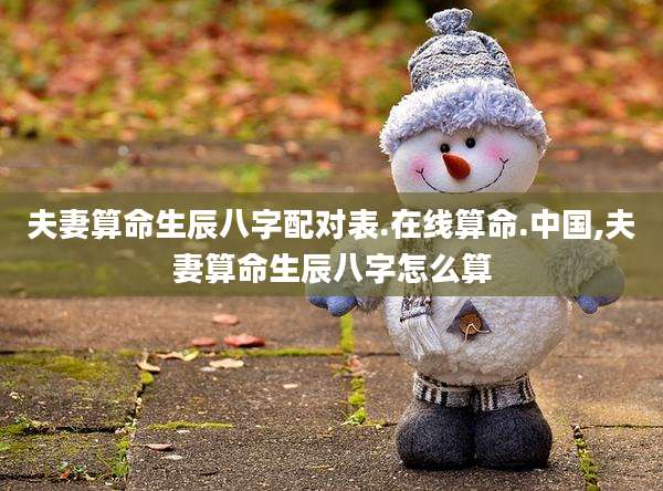 夫妻算命生辰八字配对表.在线算命.中国,夫妻算命生辰八字怎么算