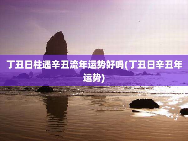丁丑日柱遇辛丑流年运势好吗(丁丑日辛丑年运势)