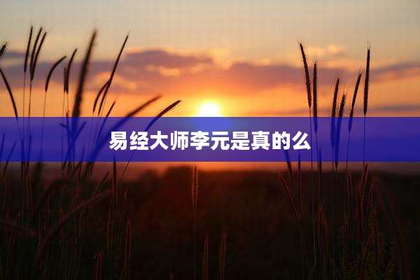 易经大师李元是真的么