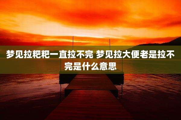 梦见拉粑粑一直拉不完 梦见拉大便老是拉不完是什么意思
