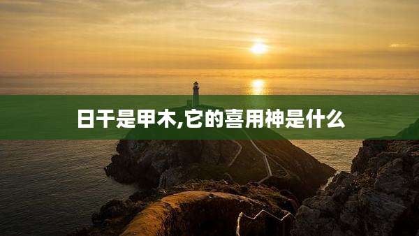 日干是甲木,它的喜用神是什么