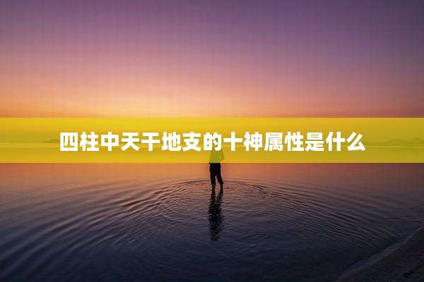 四柱中天干地支的十神属性是什么