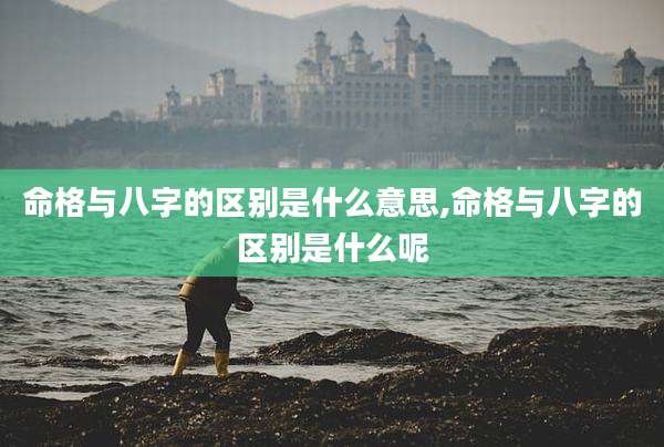 命格与八字的区别是什么意思,命格与八字的区别是什么呢