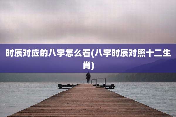 时辰对应的八字怎么看(八字时辰对照十二生肖)