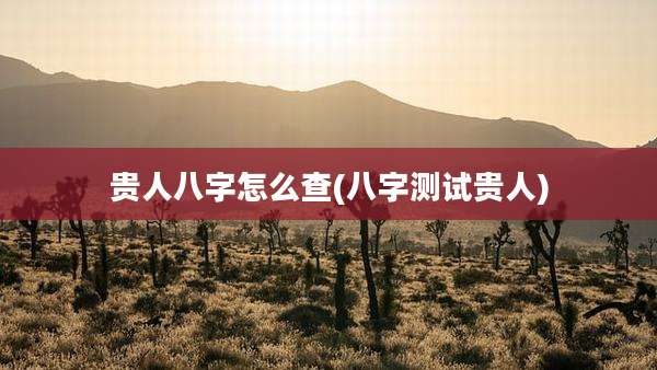 贵人八字怎么查(八字测试贵人)