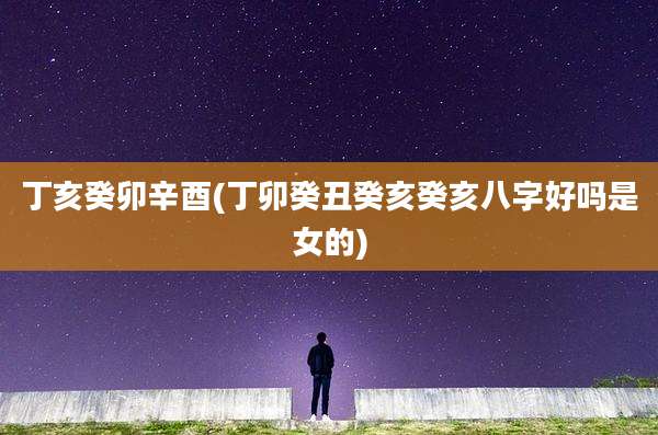 丁亥癸卯辛酉(丁卯癸丑癸亥癸亥八字好吗是女的)