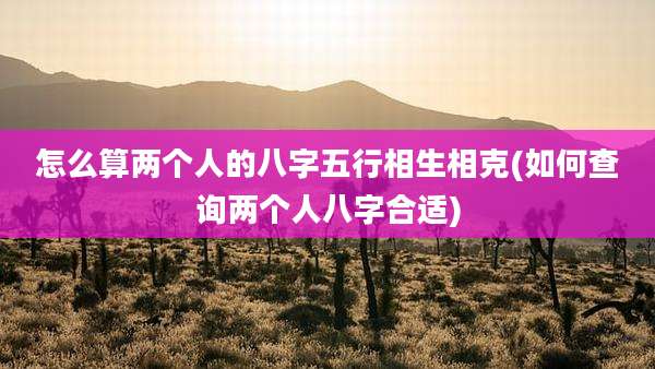 怎么算两个人的八字五行相生相克(如何查询两个人八字合适)