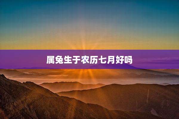 属兔生于农历七月好吗