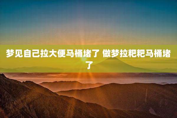 梦见自己拉大便马桶堵了 做梦拉粑粑马桶堵了