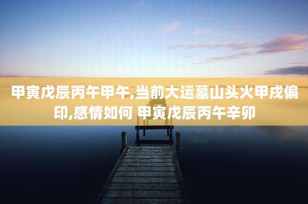 甲寅戊辰丙午甲午,当前大运墓山头火甲戌偏印,感情如何 甲寅戊辰丙午辛卯