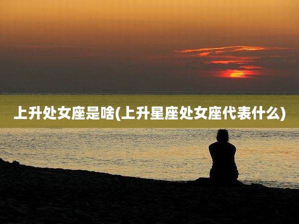 上升处女座是啥(上升星座处女座代表什么)