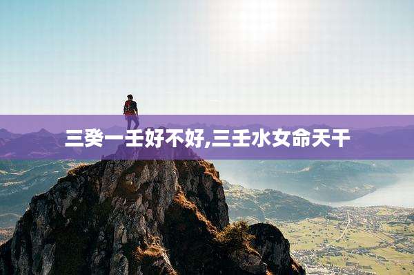 三癸一壬好不好,三壬水女命天干