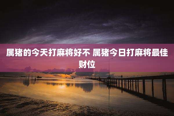 属猪的今天打麻将好不 属猪今日打麻将最佳财位