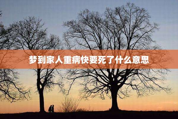 梦到家人重病快要死了什么意思