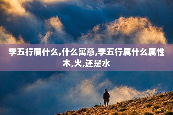 李五行属什么,什么寓意,李五行属什么属性木,火,还是水