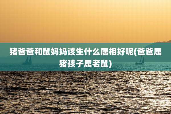 猪爸爸和鼠妈妈该生什么属相好呢(爸爸属猪孩子属老鼠)