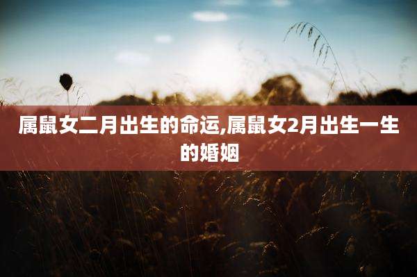 属鼠女二月出生的命运,属鼠女2月出生一生的婚姻