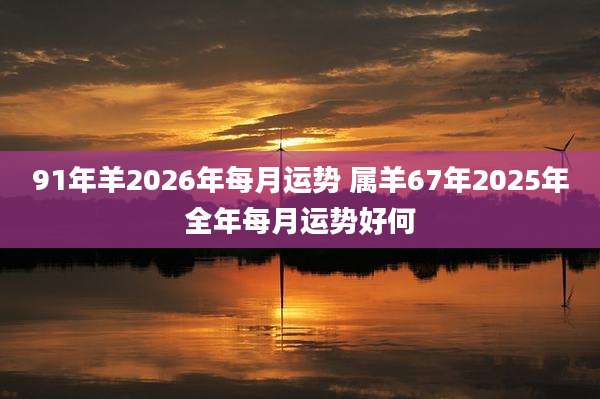 91年羊2026年每月运势 属羊67年2025年全年每月运势好何