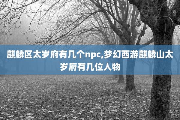 麒麟区太岁府有几个npc,梦幻西游麒麟山太岁府有几位人物