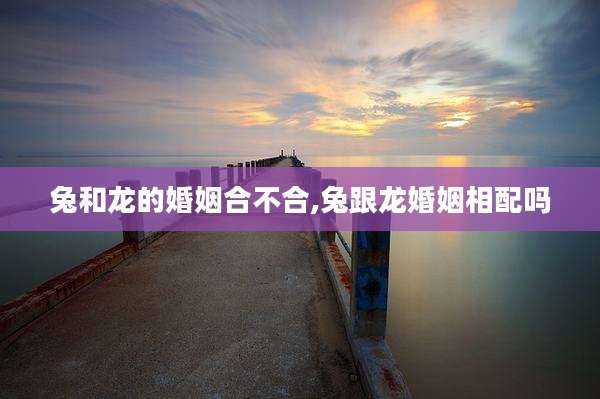 兔和龙的婚姻合不合,兔跟龙婚姻相配吗