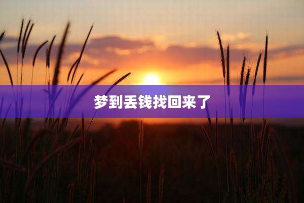 梦到丢钱找回来了