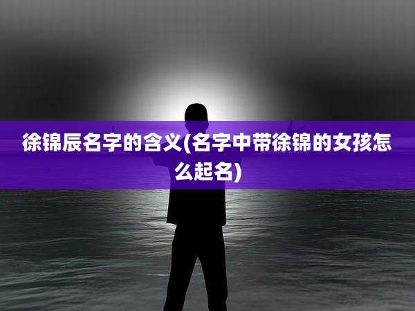 徐锦辰名字的含义(名字中带徐锦的女孩怎么起名)