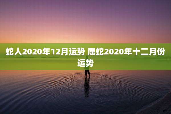 蛇人2020年12月运势 属蛇2020年十二月份运势