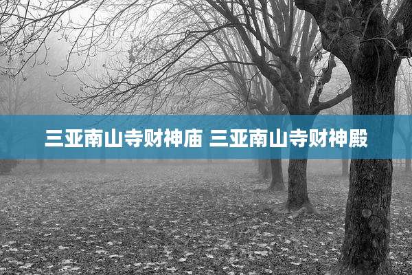 三亚南山寺财神庙 三亚南山寺财神殿