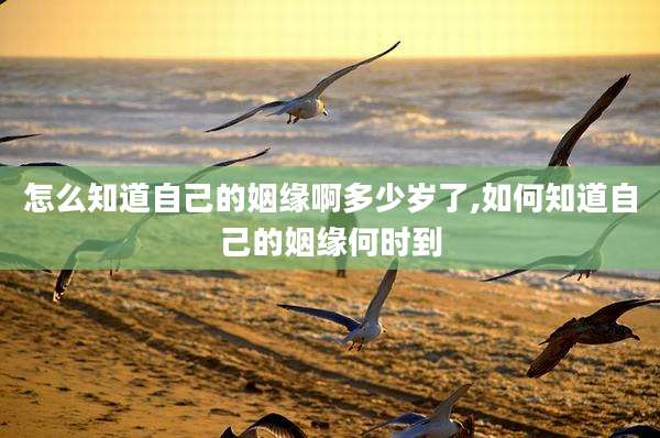 怎么知道自己的姻缘啊多少岁了,如何知道自己的姻缘何时到