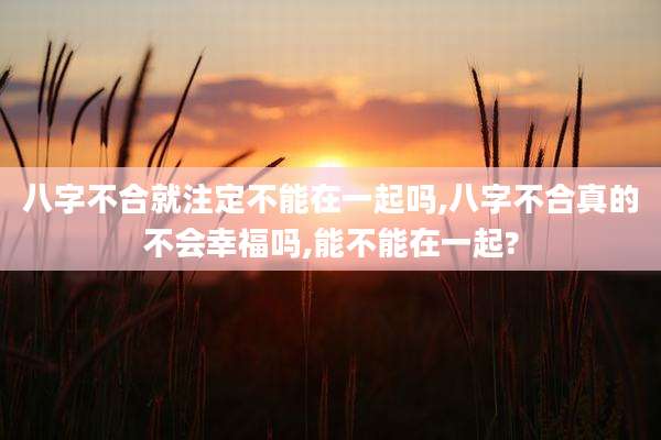 八字不合就注定不能在一起吗,八字不合真的不会幸福吗,能不能在一起?