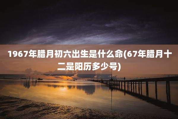 1967年腊月初六出生是什么命(67年腊月十二是阳历多少号)