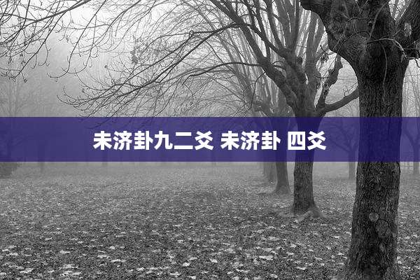 未济卦九二爻 未济卦 四爻