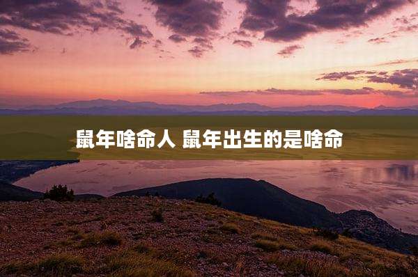 鼠年啥命人 鼠年出生的是啥命