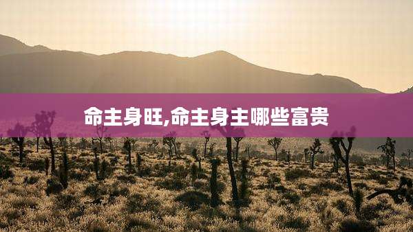 命主身旺,命主身主哪些富贵