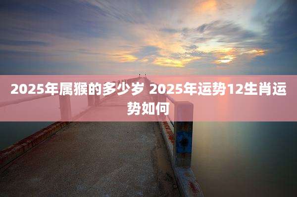 2025年属猴的多少岁 2025年运势12生肖运势如何
