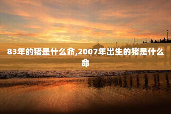 83年的猪是什么命,2007年出生的猪是什么命