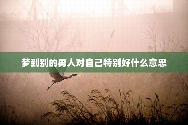 梦到别的男人对自己特别好什么意思