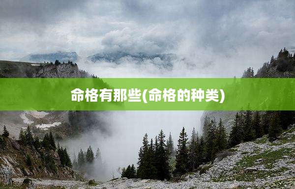命格有那些(命格的种类)