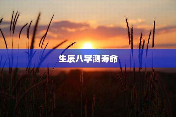 生辰八字测寿命