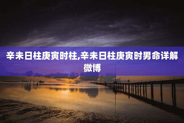 辛未日柱庚寅时柱,辛未日柱庚寅时男命详解微博
