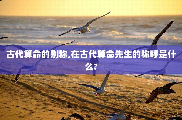 古代算命的别称,在古代算命先生的称呼是什么?