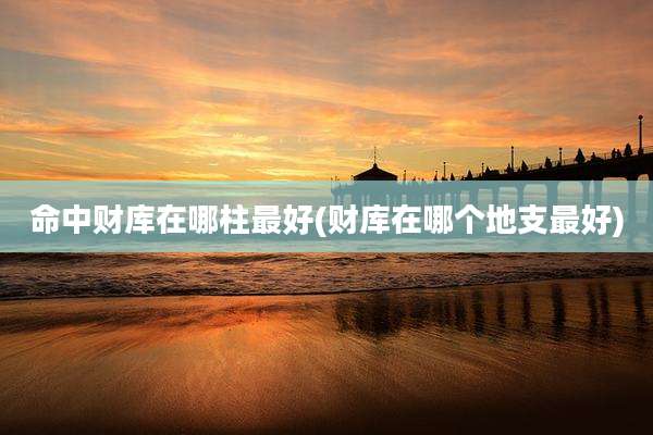 命中财库在哪柱最好(财库在哪个地支最好)
