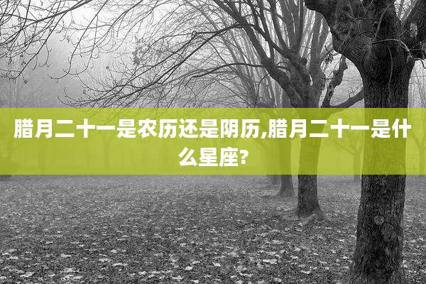 腊月二十一是农历还是阴历,腊月二十一是什么星座?
