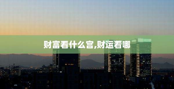 财富看什么宫,财运看哪