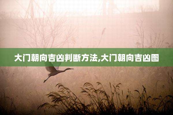 大门朝向吉凶判断方法,大门朝向吉凶图