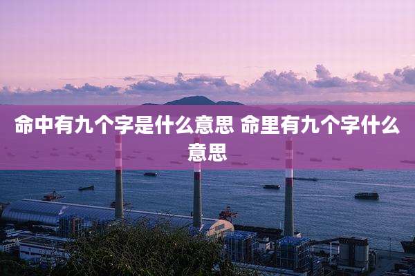 命中有九个字是什么意思 命里有九个字什么意思