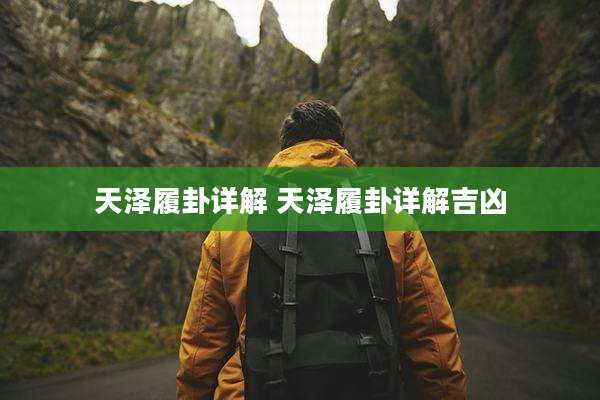 天泽履卦详解 天泽履卦详解吉凶