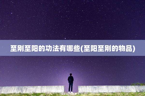 至刚至阳的功法有哪些(至阳至刚的物品)