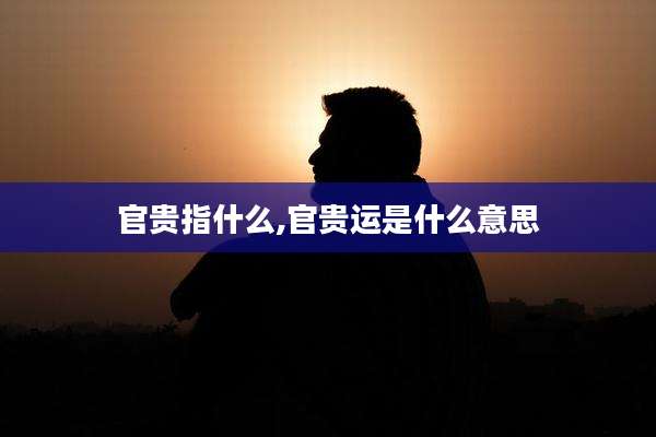 官贵指什么,官贵运是什么意思