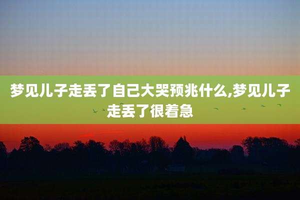 梦见儿子走丢了自己大哭预兆什么,梦见儿子走丢了很着急